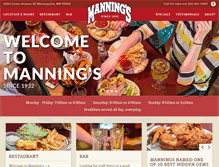 Tablet Screenshot of manningscafe.com